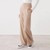 Women’s woman womens petite-, tall-, plus-, size High quality luxury brand women's clothing elasticated waist, button zipper close woolen slant side pockets active sports activewear pants Fitness sweatpants in Khaki light brown