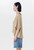 Women’s woman womens petite-, tall-, plus-, size Short Sleeves Spring Summer Contrast Collar Design Drop-shoulder Pure Cotton V-Neck T-Shirt  Tops Tees in Khaki, with brown trim