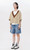 Women’s woman womens petite-, tall-, plus-, size Short Sleeves Spring Summer Contrast Collar Design Drop-shoulder Pure Cotton V-Neck T-Shirt  Tops Tees in Khaki, with brown trim