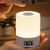 Office home desktop bedside table lamp LED Night Light Dimmable Rechargeable Touch Switch Bedroom Living Room Office Warm Atmosphere Desk Lamps Soft Lights with clock Lighting in white