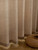 Office home vacation beach property patio gazebo Japanese boho bohemian cotton and linen textured natural wood and linen gauze sling curtain window panel drape curtains in khaki beige light brown with sling hanging types