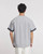 Men’s man mens petite-, tall-, plus-, size Heavyweight 260g Contrast Cuff Casual Short Sleeves with dark grey plaid band T-Shirt round O-neck Summer Crew Neck Slightly Loose Mamba Cotton Commute Fashion Top in Gray grey