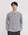 Men’s man mens petite-, tall-, plus-, size 260g Heavyweight Half Zip Fake Two-Piece Crew Neck round O-neck Henry Collar Spring Summer Fall Autumn Heather Grey Texture Soft Long Sleeve Casual Commute Fashion crewneck Top T-shirts in Gray grey with white
