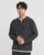 Men’s man mens petite-, tall-, plus-, size 260g Heavyweight Half Zip Fake Two-Piece Crew Neck round O-neck Henry Collar Spring Summer Fall Autumn Texture Soft Long Sleeve Casual Commute Fashion crewneck Top T-shirts in black with white