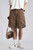 Men’s man mens petite-, tall-, plus-, size Quick Dry Breathable Outdoor Summer Loose Multi Pocket Retro Casual Commute wfh office workwear Five Points elasticated waist with drawcord drawstring mid-rise Cargo Shorts short pant in brown