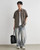 Men’s man mens petite-, tall-, plus-, size Japanese Style Lyocell Plaid Short half Sleeves Summer Loose Drop Shoulder Single chest Pocket Daily Commute Shirt Top Shirts in brown with white