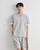 Men’s man mens petite-, tall-, plus-, size Heavyweight 220g Contrast Color Rolled Edge T-Shirt Set Summer Loose Minimalist Commute Short half Sleeves T-Shirt drawcord drawstring elasticated mid-rise waist Shorts set Tracksuit Cotton-blend Commute Fashion fitness sportswear T-Shirts Top Shorts in Light Gray grey