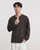 Men’s man mens petite-, tall-, plus-, size Fake Two-piece Henry Collar V-neck Spring Loose Long-sleeves with drop shoulder and band cuff Casual Versatile Sweatshirt Clothing Tops Sweaters in brown with white accent