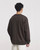 Men’s man mens petite-, tall-, plus-, size Fake Two-piece Henry Collar V-neck Spring Loose Long-sleeves with drop shoulder and band cuff Casual Versatile Sweatshirt Clothing Tops Sweaters in brown with white accent