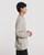 Men’s man mens petite-, tall-, plus-, size Fake Two-piece Henry Collar V-neck Spring Loose Long-sleeves with drop shoulder and band cuff Casual Versatile Sweatshirt Clothing Tops Sweaters in Gray grey with white accent