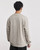 Men’s man mens petite-, tall-, plus-, size Fake Two-piece Henry Collar V-neck Spring Loose Long-sleeves with drop shoulder and band cuff Casual Versatile Sweatshirt Clothing Tops Sweaters in Gray grey with white accent