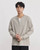 Men’s man mens petite-, tall-, plus-, size Fake Two-piece Henry Collar V-neck Spring Loose Long-sleeves with drop shoulder and band cuff Casual Versatile Sweatshirt Clothing Tops Sweaters in Gray grey with white accent