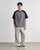Men’s man mens petite-, tall-, plus-, size patchwork Color Block short half Raglan rib Sleeve Summer Textured Loose Casual Versatile City Boy Style T-Shirt Top T-Shirts in Gray grey, with black