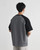 Men’s man mens petite-, tall-, plus-, size patchwork Color Block short half Raglan rib Sleeve Summer Textured Loose Casual Versatile City Boy Style T-Shirt Top T-Shirts in Gray grey, with black
