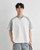 Men’s man mens petite-, tall-, plus-, size patchwork Color Block short half Raglan rib Sleeve Summer Textured Loose Casual Versatile City Boy Style T-Shirt Top T-Shirts in white, with light Gray grey