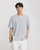 Men’s man mens petite-, tall-, plus-, size Fake Two-piece Retro Mandarin collar crewneck Henry Collar Knitted Short-sleeves Summer T-shirt American Solid Color round O-neck Casual Pullover T-Shirt Tops T-Shirts in light Gray grey blue with white