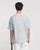 Men’s man mens petite-, tall-, plus-, size Fake Two-piece Retro Mandarin collar crewneck Henry Collar Knitted Short-sleeves Summer T-shirt American Solid Color round O-neck Casual Pullover T-Shirt Tops T-Shirts in light Gray grey blue with white