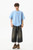 Men’s man mens petite-, tall-, plus-, size Ethnic American National style printed texture pure cotton short half sleeves with drop shoulder summer vacation holiday getaway basic loose round crewneck O-neck Casual Pullover crew neck T-Shirt Tops T-Shirts in light Cambridge blue with multi accent color