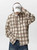 Men’s man mens petite-, tall-, plus-, size Retro patterned hooded long-sleeved shirt for men - spring/autumn new style - American casual loose-fit couple's Daily Commute wfh workwear hooded Shirt Jacket hoodie Shirts Tops in khaki with white accent color