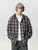 Men’s man mens petite-, tall-, plus-, size Retro patterned hooded long-sleeved shirt for men - spring/autumn new style - American casual loose-fit couple's Daily Commute wfh workwear hooded Shirt Jacket hoodie Shirts Tops in dark navy blue with khaki brown white accent color