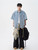 Men’s man mens petite-, tall-, plus-, size Vintage washed denim short-sleeves chest pocket  spring summer style, retro and loose-fit Japanese-style casual shirt Tops Shirts in Wathet light blue