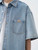 Men’s man mens petite-, tall-, plus-, size Vintage washed denim short-sleeves chest pocket  spring summer style, retro and loose-fit Japanese-style casual shirt Tops Shirts in Wathet light blue
