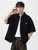 Men’s man mens petite-, tall-, plus-, size Vintage washed denim short-sleeves chest pocket  spring summer style, retro and loose-fit Japanese-style casual shirt Tops Shirts in black