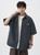 Men’s man mens petite-, tall-, plus-, size Vintage washed denim short-sleeves chest pocket  spring summer style, retro and loose-fit Japanese-style casual shirt Tops Shirts in dark blue