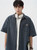 Men’s man mens petite-, tall-, plus-, size Vintage washed denim short-sleeves chest pocket  spring summer style, retro and loose-fit Japanese-style casual shirt Tops Shirts in dark blue