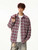 Men’s man mens petite-, tall-, plus-, size Vintage washed plaid turn-down collar long sleeves chest pocket checkered button close spring summer style, retro and loose-fit casual shirt Tops Shirts in red blue