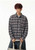 Men’s man mens petite-, tall-, plus-, size Vintage washed plaid turn-down collar long sleeves chest pocket checkered button close spring summer style, retro and loose-fit casual shirt Tops Shirts in black Gray grey