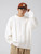 Women’s woman womens Men’s man mens Unisex Genflex Gender Neutral Genderfluid petite-, tall-, plus-, size vintage classic washed cable knit crewneck long sleeves with drop shoulder spring summer style, classic loose-fit casual round O-neck crew neck sweater Tops Sweaters in white