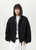 Men’s man mens petite-, tall-, plus-, size Trending Light Travel Workwear Streetwear Trendy Spring Summer Fall Autumn cotton Knitted Patched “Getreal” Letter embroidered embroidery logo zipper close Pullover Heavyweight American Casual faux-layered fitness sportswear contrasting hooded design with a plaid pattern Bomber Jacket Outerwear coat outdoor camping Outwear Jackets in black with light brown checkered accent
