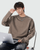 Women’s woman womens Men’s man mens Unisex Genflex Gender Neutral Genderfluid petite-, tall-, plus-, size vintage classic crewneck long sleeves with drop shoulder spring summer style, classic loose-fit casual rib patch round O-neck crew neck Sweatshirt Tops Sweatshirts in brown