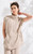 Women’s woman womens petite-, tall-, plus-, size Light Luxury High-Quality 100% linen sleeveless pockets at front mockneck stand collar discreet zipper button close blouse tops blouses in light khaki color