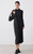 Women’s woman womens petite-, tall-, plus-, size Light Luxury High-Quality wool Blend spread collar half button-up slong sleeves elegant evening party wear Midi dress Dresses in graphite Gray grey