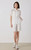 Women’s woman womens petite-, tall-, plus-, size Light Luxury High-Quality short half sleeves button close point collar semi-transparent Shirt tops Shirts in white color