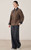 Women’s woman womens petite-, tall-, plus-, size Light Luxury High-quality Minimalist LP Knit Cashmere Blend Elegant Winter commute wfh office workwear evening party stand neck collar button close patch pockets Jacket Coat outwear Outerwear Coats in coffee brown with dark Gray grey trim color