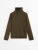 Women’s woman womens petite-, tall-, plus-, size Light Luxury High-Quality cashmere yak wool long sleeves with rib cuffs mockneck zip-up half high ribbed collar turtleneck wide-rib band hem sweater tops sweaters in olive green color