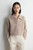 Women’s woman womens petite-, tall-, plus-, size Light Luxury High-Quality office wfh workwear commute wool-blend long sleeves with rib cuffs polo Spread collar ribbed collar turtleneck wide-rib band hem zipper close sweater cardigan tops Cardigans sweaters in khaki beige color