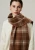 Women’s woman womens Men’s man mens Unisex Genflex Gender Neutral Genderfluid Plaid Wool Tassel Scarf Checkered scarves in multi brown color
