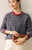 Women’s woman womens petite-, tall-, plus-, size Light Luxury High-Quality Australian wool long sleeves with rib band cuffs crewneck round o-neck crew neck ribbed cable knit sweater tops sweaters in Gray grey color with red accent
