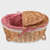 Natural rattan wicker picnic hamper storage basket with waterproof lid hampers for camping hikes and barbecues rustic and cottage vintage style in brown