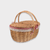 Natural rattan wicker picnic hamper storage basket with waterproof lid hampers for camping hikes and barbecues rustic and cottage vintage style in brown