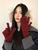 Women’s woman womens Touch Screen Compatible Woolen optionally fingerless elbow Gloves For Cold Weather Autumn/Winter Cycling in burgundy wine red