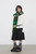 Women’s woman womens petite-, tall-, plus-, size office commute workwear alternate aesthetic luxury Casual Fall Autumn Winter cold weather accessory long striped tassel scarf weather Scarves accessories in green with multi color contrast