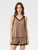 Women’s woman womens petite-, tall-, plus-, size Casual Sleeveless Pajama Sets for Youth Women Summer Cool Modal Pyjamas V-Neck Elastic Waistband shorts Soft Ribbed Moisture-absorbent and breathable Sleepwear with Bra Padded PJ Loungewear set in camel brown with black trim