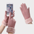 Women’s woman womens petite-, tall-, plus-, size office commute workwear luxury Casual Fall Autumn Winter cold weather accessory Warm Windproof Full Finger Gloves Touchscreen Cold Weather Hiking Outdoor suede fleece gloves Fashion accessories in pink