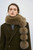 Women’s woman womens petite-, tall-, plus-, size alternate aesthetic luxury Casual Fall Autumn Winter Spring cold weather winter accessory long faux fox fur round Pom-Pom bobble scarf Fashion bobbles Scarves accessories in coffee brown