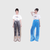 Women’s woman womens casual festival outdoor rainy day bad weather petite-, tall-, plus-, size disposable Straight Loose Youth mid-rise elastic waist wide-leg Rain-proof  Rain Mack Pants Trousers in transparent clear-, blue, color 5-Pack